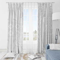 Samoa White Sunday Window Curtain Lotu Tamaiti Siapo With Teuila LT14 - Polynesian Pride