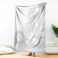 Tonga White Sunday Blanket Manuia le Aso Sa o Tamaiti Heilala With Ngatu Pattern LT14 - Polynesian Pride