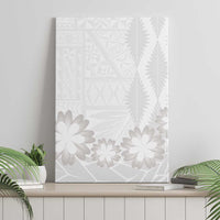 Tonga White Sunday Canvas Wall Art Manuia le Aso Sa o Tamaiti Heilala With Ngatu Pattern LT14 - Polynesian Pride