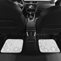 Tonga White Sunday Car Mats Manuia le Aso Sa o Tamaiti Heilala With Ngatu Pattern LT14 Set 2pcs - Back White - Polynesian Pride