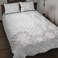 Tonga White Sunday Quilt Bed Set Manuia le Aso Sa o Tamaiti Heilala With Ngatu Pattern LT14 White - Polynesian Pride