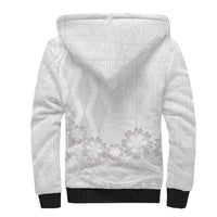 Tonga White Sunday Sherpa Hoodie Manuia le Aso Sa o Tamaiti Heilala With Ngatu Pattern LT14 - Polynesian Pride