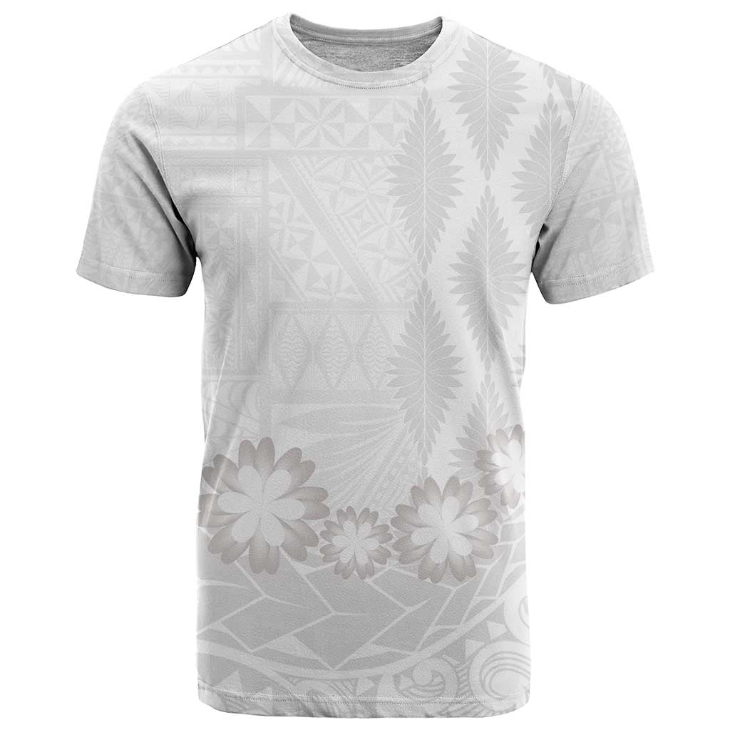 Tonga White Sunday T Shirt Manuia le Aso Sa o Tamaiti Heilala With Ngatu Pattern LT14 White - Polynesian Pride