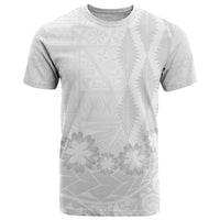 Tonga White Sunday T Shirt Manuia le Aso Sa o Tamaiti Heilala With Ngatu Pattern LT14 White - Polynesian Pride