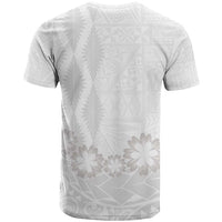 Tonga White Sunday T Shirt Manuia le Aso Sa o Tamaiti Heilala With Ngatu Pattern LT14 - Polynesian Pride