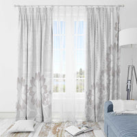 Tonga White Sunday Window Curtain Manuia le Aso Sa o Tamaiti Heilala With Ngatu Pattern LT14 - Polynesian Pride