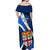 Fiji Rugby Off Shoulder Maxi Dress World Cup 2023 Go Champions Fijian Tapa Blue Version LT14 - Polynesian Pride