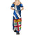 Fiji Rugby Summer Maxi Dress World Cup 2023 Go Champions Fijian Tapa Blue Version LT14 - Polynesian Pride