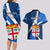 Custom Fiji Rugby Couples Matching Long Sleeve Bodycon Dress and Hawaiian Shirt World Cup 2023 Go Champions Fijian Tapa Blue Version LT14 - Polynesian Pride