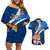 Custom Fiji Rugby Couples Matching Off Shoulder Short Dress and Hawaiian Shirt World Cup 2023 Go Champions Fijian Tapa Blue Version LT14 Blue - Polynesian Pride