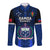 Samoa Rugby Long Sleeve Button Shirt World Cup 2023 Go Champions Manu Samoa LT14 Unisex Blue - Polynesian Pride