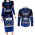 Custom Samoa Rugby Couples Matching Long Sleeve Bodycon Dress and Long Sleeve Button Shirts World Cup 2023 Go Champions Manu Samoa LT14 Blue - Polynesian Pride