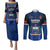 Custom Samoa Rugby Couples Matching Puletasi Dress and Long Sleeve Button Shirts World Cup 2023 Go Champions Manu Samoa LT14 Blue - Polynesian Pride