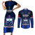 Custom Samoa Rugby Couples Matching Short Sleeve Bodycon Dress and Long Sleeve Button Shirts World Cup 2023 Go Champions Manu Samoa LT14 Blue - Polynesian Pride