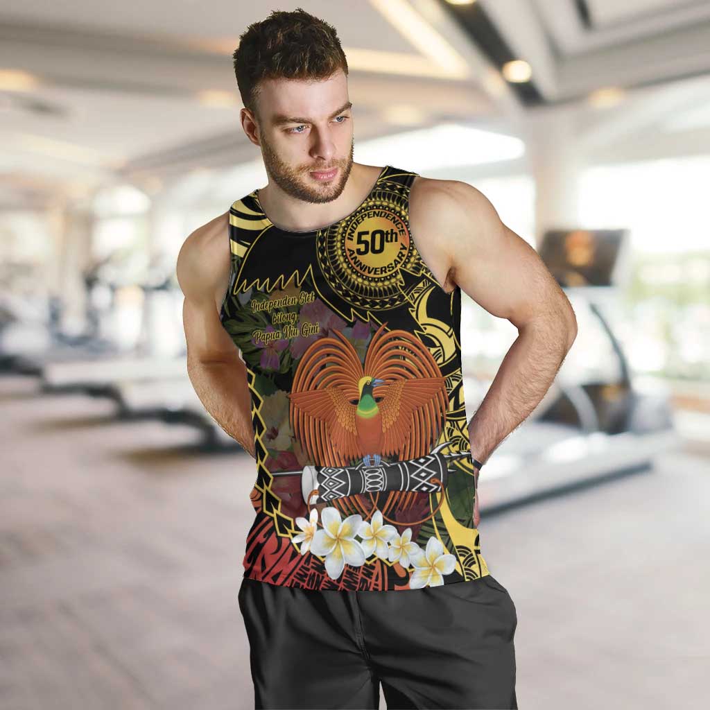 Papua New Guinea 50th Independence Anniversary Men Tank Top Independen Stet bilong Papua Niu Gini LT14 Black - Polynesian Pride