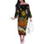 Papua New Guinea 49th Independence Anniversary Off The Shoulder Long Sleeve Dress Independen Stet bilong Papua Niu Gini