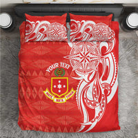 Personalised Kolisi Tonga Bedding Set Mate Maa Tonga Ngatu Pattern LT14 Red - Polynesian Pride