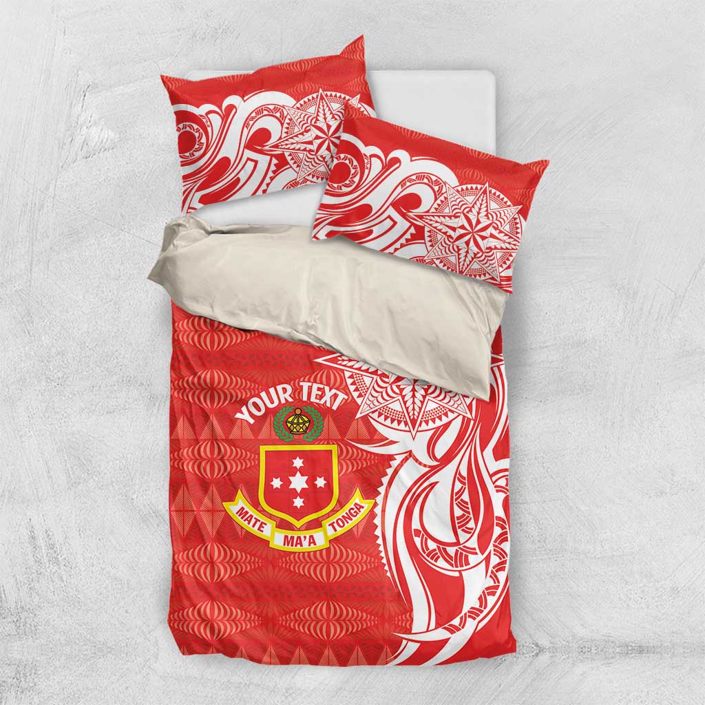 Personalised Kolisi Tonga Bedding Set Mate Maa Tonga Ngatu Pattern LT14 US Twin 172cm x 218cm Red - Polynesian Pride