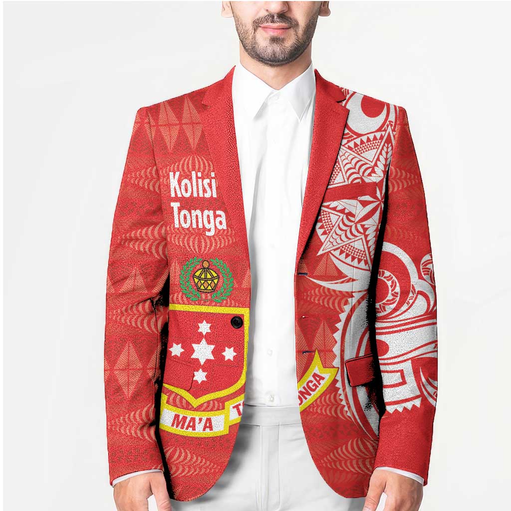 Personalised Kolisi Tonga Blazer Mate Maa Tonga Ngatu Pattern LT14 - Polynesian Pride
