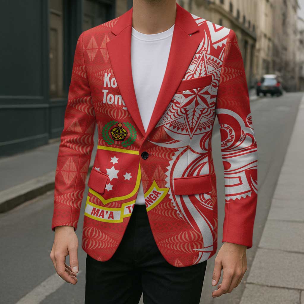Personalised Kolisi Tonga Blazer Mate Maa Tonga Ngatu Pattern LT14 - Polynesian Pride