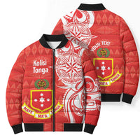 Personalised Kolisi Tonga Bomber Puffer Jacket Mate Maa Tonga Ngatu Pattern LT14 - Polynesian Pride
