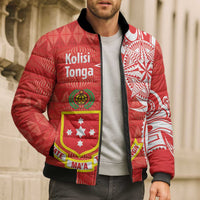 Personalised Kolisi Tonga Bomber Puffer Jacket Mate Maa Tonga Ngatu Pattern LT14 - Polynesian Pride