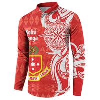 Personalised Kolisi Tonga Button Sweatshirt Mate Maa Tonga Ngatu Pattern LT14 - Polynesian Pride