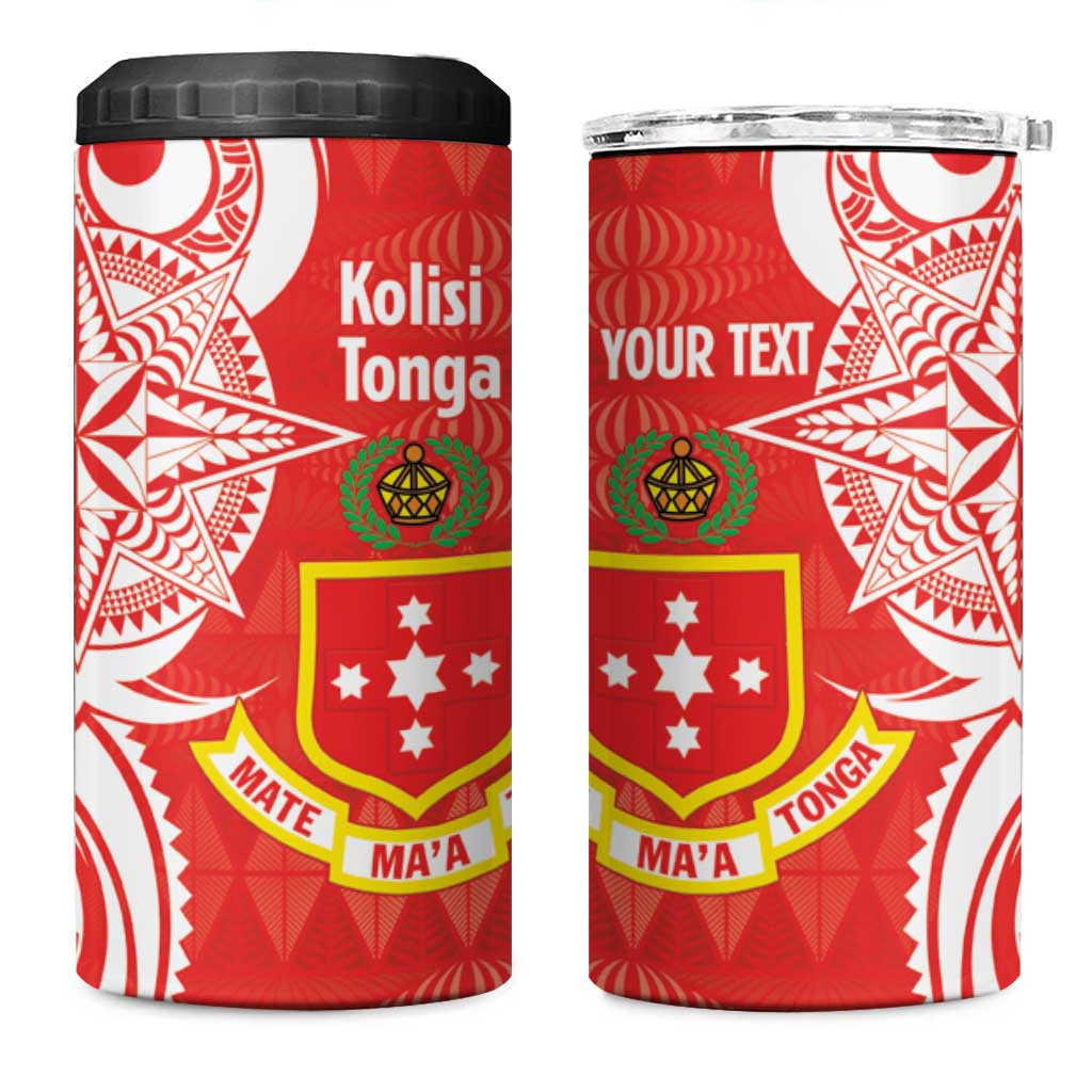 Personalised Kolisi Tonga 4 in 1 Can Cooler Tumbler Mate Maa Tonga Ngatu Pattern LT14 One Size: 16 oz Red - Polynesian Pride