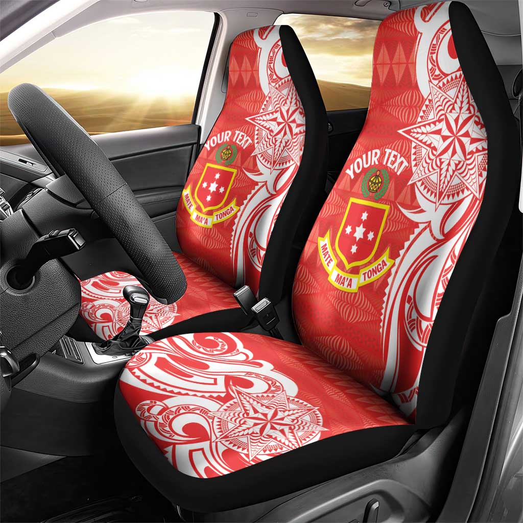 Personalised Kolisi Tonga Car Seat Cover Mate Maa Tonga Ngatu Pattern LT14 - Polynesian Pride