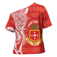 Personalised Kolisi Tonga Cross Shoulder Shirt Mate Maa Tonga Ngatu Pattern LT14 - Polynesian Pride