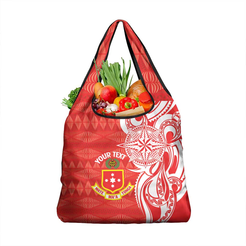 Personalised Kolisi Tonga Grocery Bag Mate Maa Tonga Ngatu Pattern LT14 1-pack One Size Red - Polynesian Pride