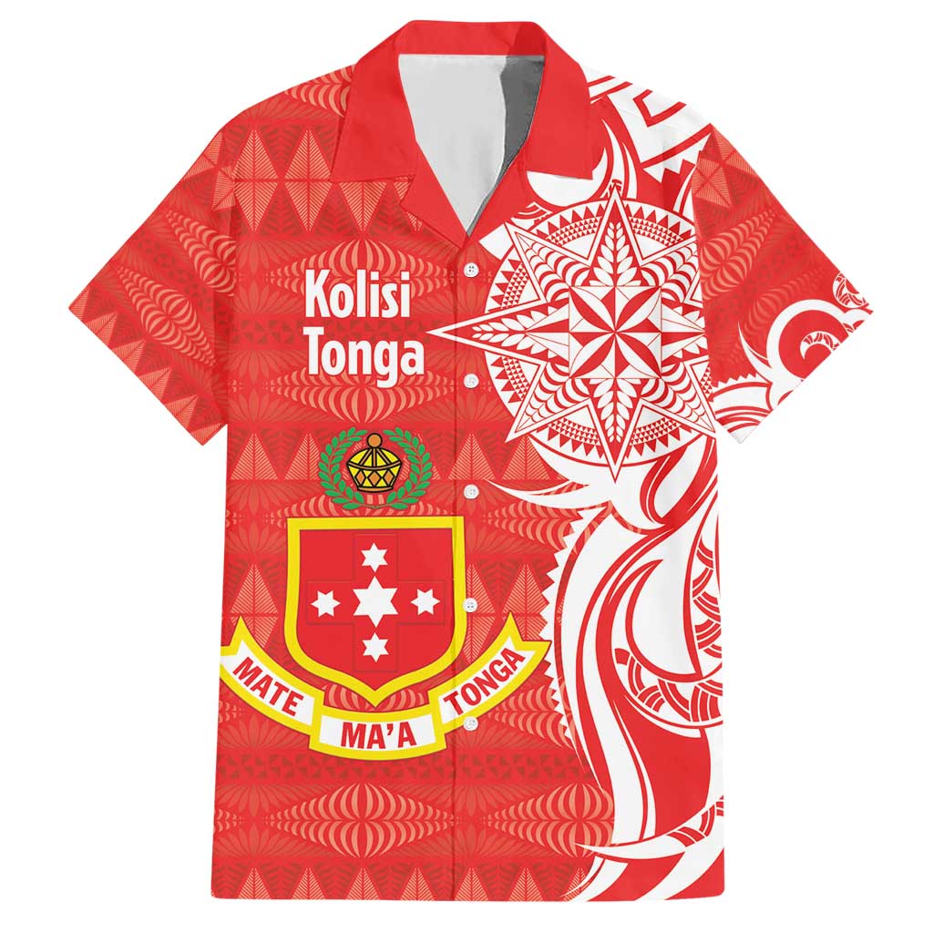 Personalised Kolisi Tonga Hawaiian Shirt Mate Maa Tonga Ngatu Pattern LT14 Red - Polynesian Pride