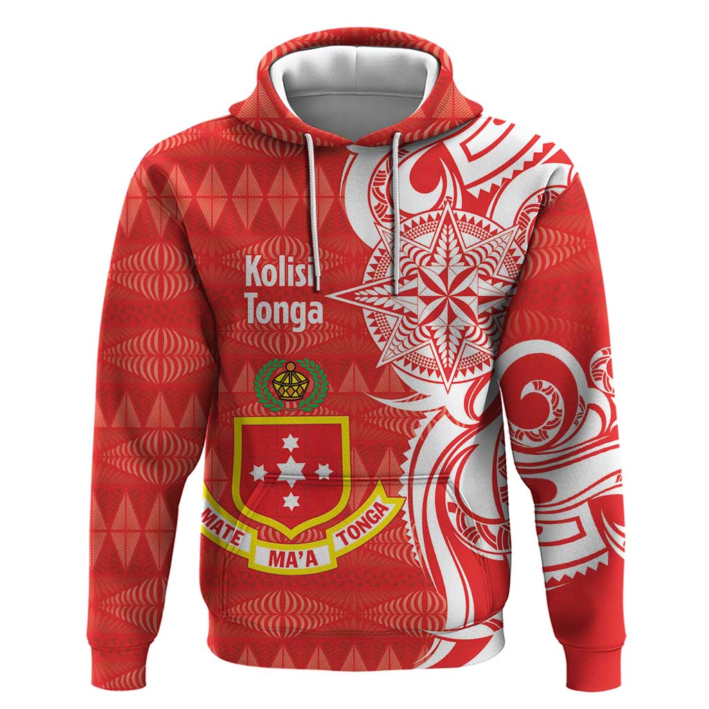 Personalised Kolisi Tonga Hoodie Mate Maa Tonga Ngatu Pattern LT14 Pullover Hoodie Red - Polynesian Pride