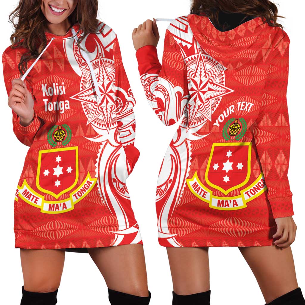 Personalised Kolisi Tonga Hoodie Dress Mate Maa Tonga Ngatu Pattern LT14 - Polynesian Pride