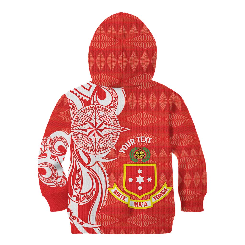 Personalised Kolisi Tonga Kid Hoodie Mate Maa Tonga Ngatu Pattern LT14 - Polynesian Pride