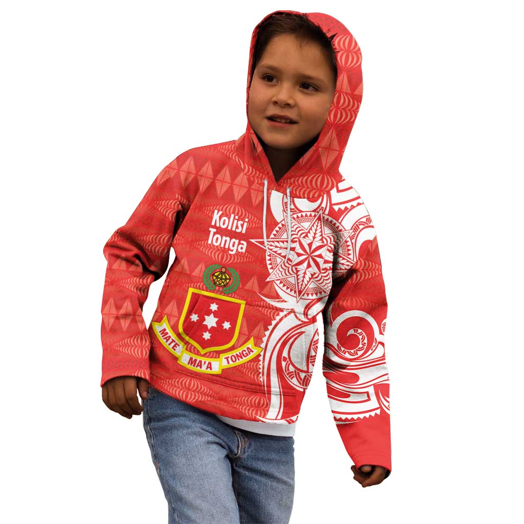 Personalised Kolisi Tonga Kid Hoodie Mate Maa Tonga Ngatu Pattern LT14 - Polynesian Pride