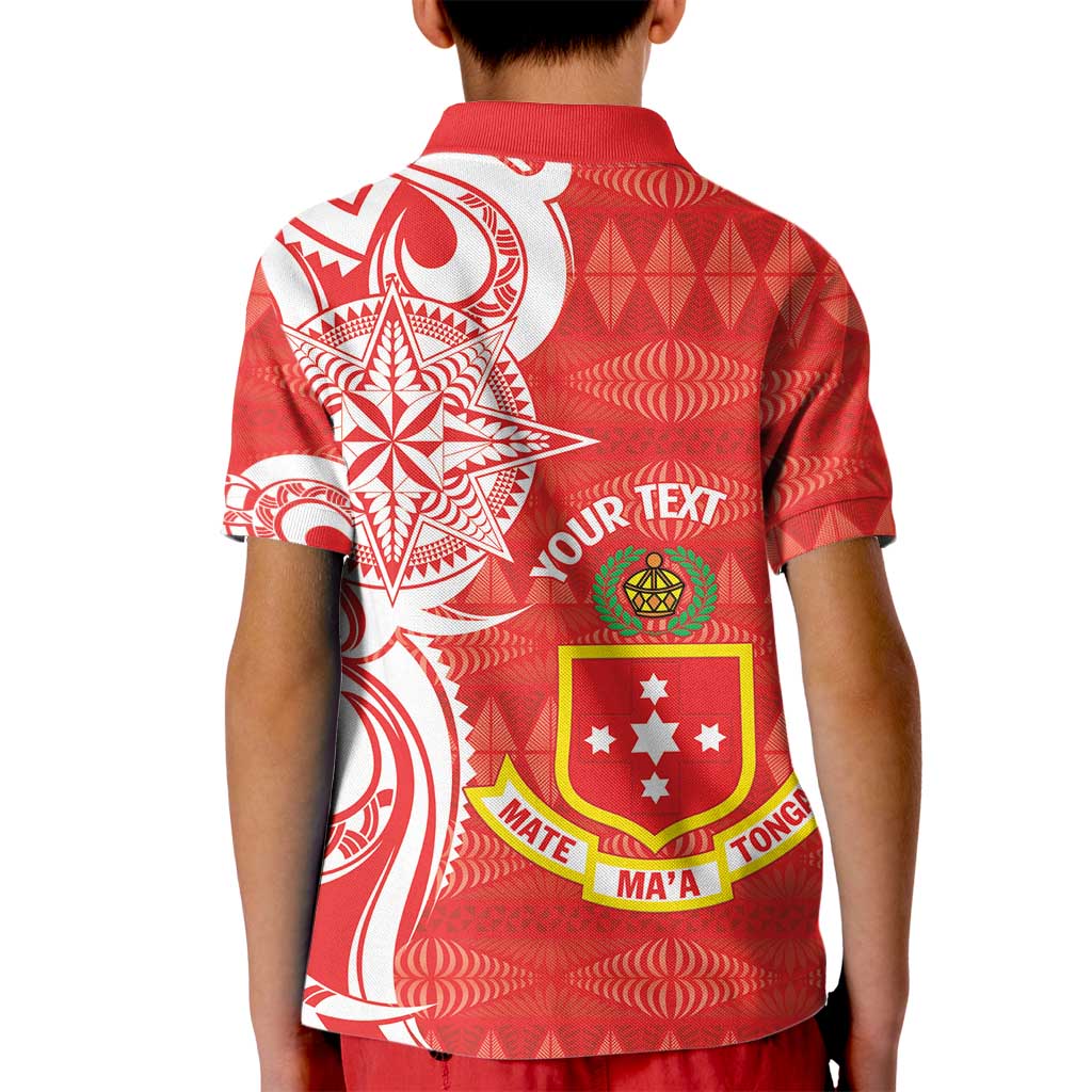 Personalised Kolisi Tonga Kid Polo Shirt Mate Maa Tonga Ngatu Pattern LT14 - Polynesian Pride