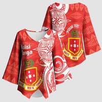Personalised Kolisi Tonga Kimono Sleeve Blouse Mate Maa Tonga Ngatu Pattern LT14 - Polynesian Pride