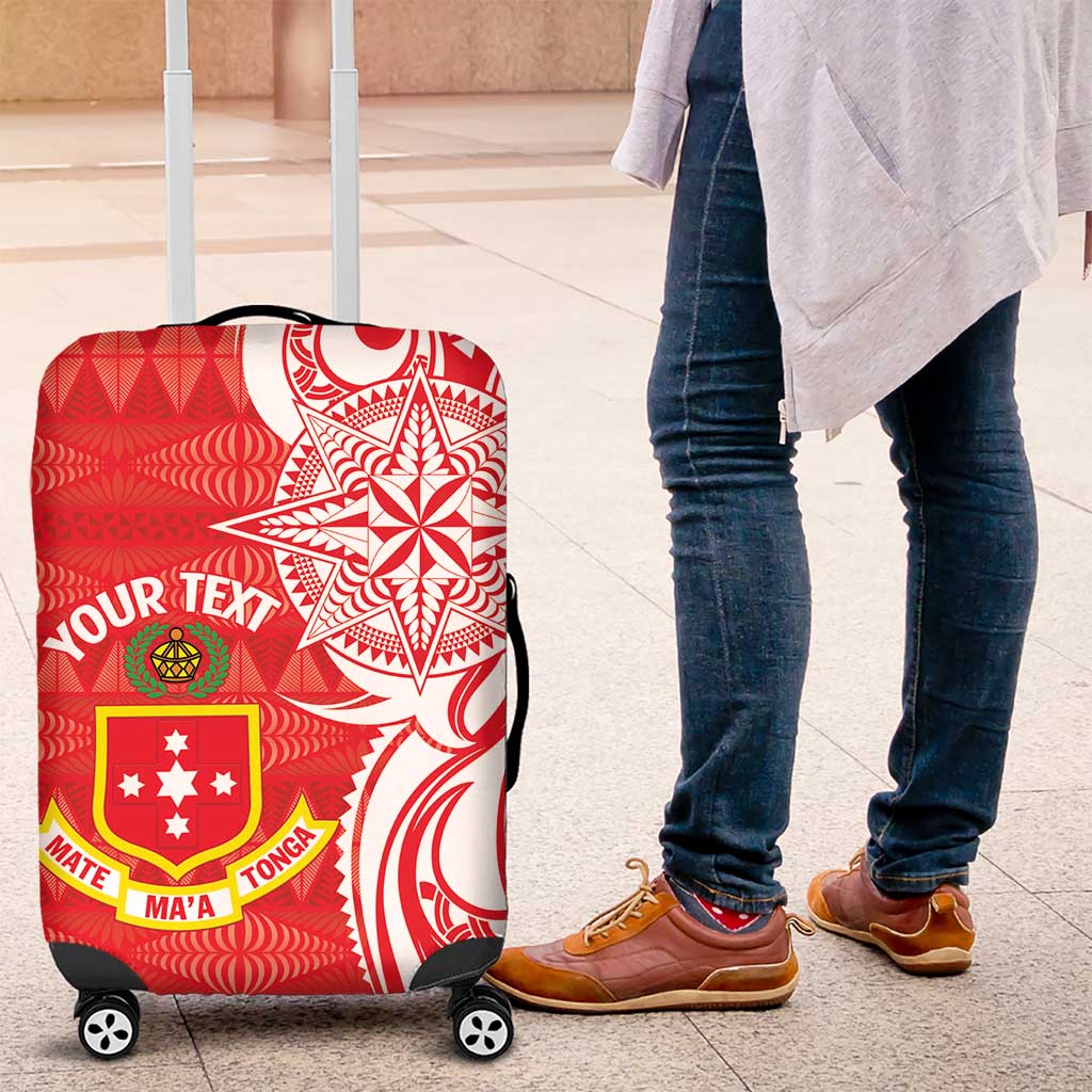 Personalised Kolisi Tonga Luggage Cover Mate Maa Tonga Ngatu Pattern LT14 Red - Polynesian Pride