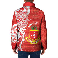 Personalised Kolisi Tonga Padded Jacket Mate Maa Tonga Ngatu Pattern LT14 - Polynesian Pride