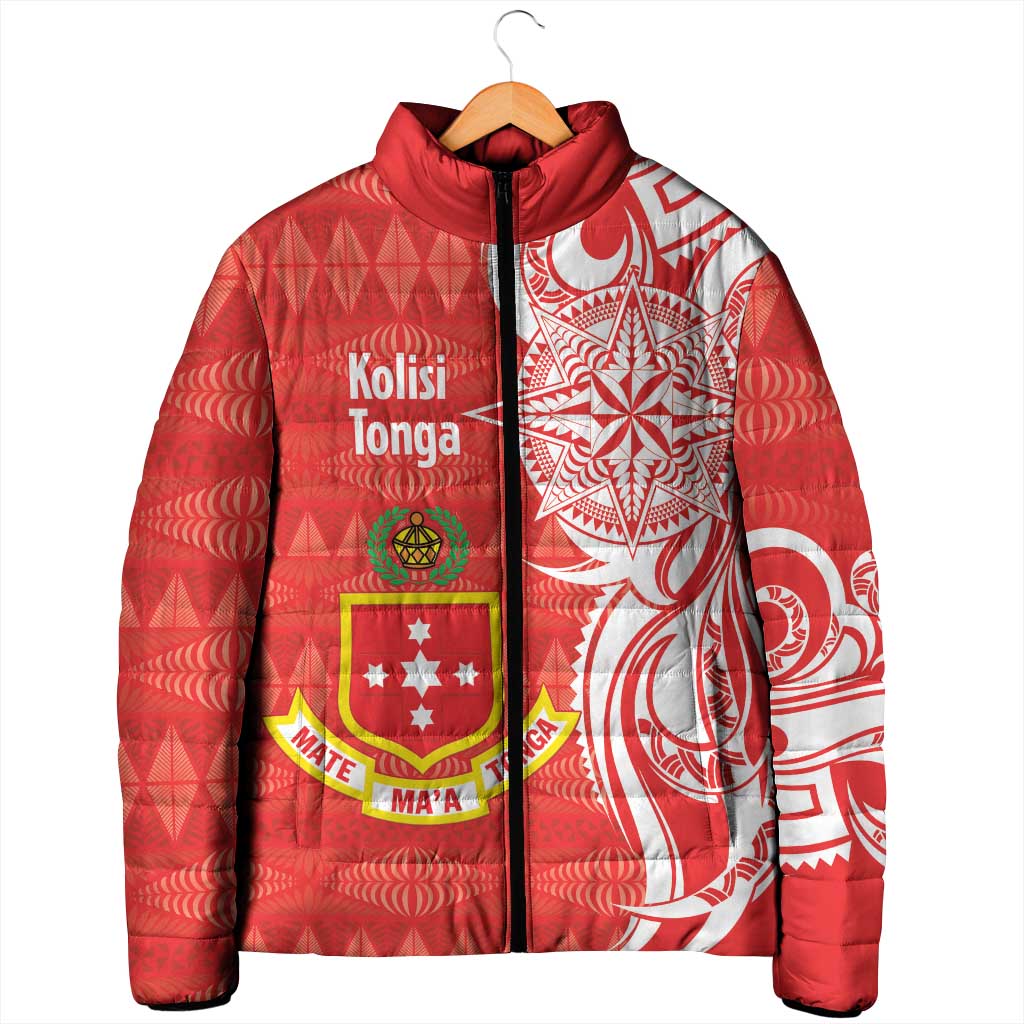 Personalised Kolisi Tonga Padded Jacket Mate Maa Tonga Ngatu Pattern LT14 - Polynesian Pride