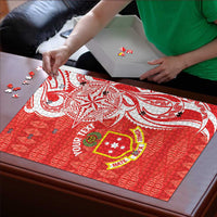 Personalised Kolisi Tonga Puzzle Mate Maa Tonga Ngatu Pattern LT14 - Polynesian Pride