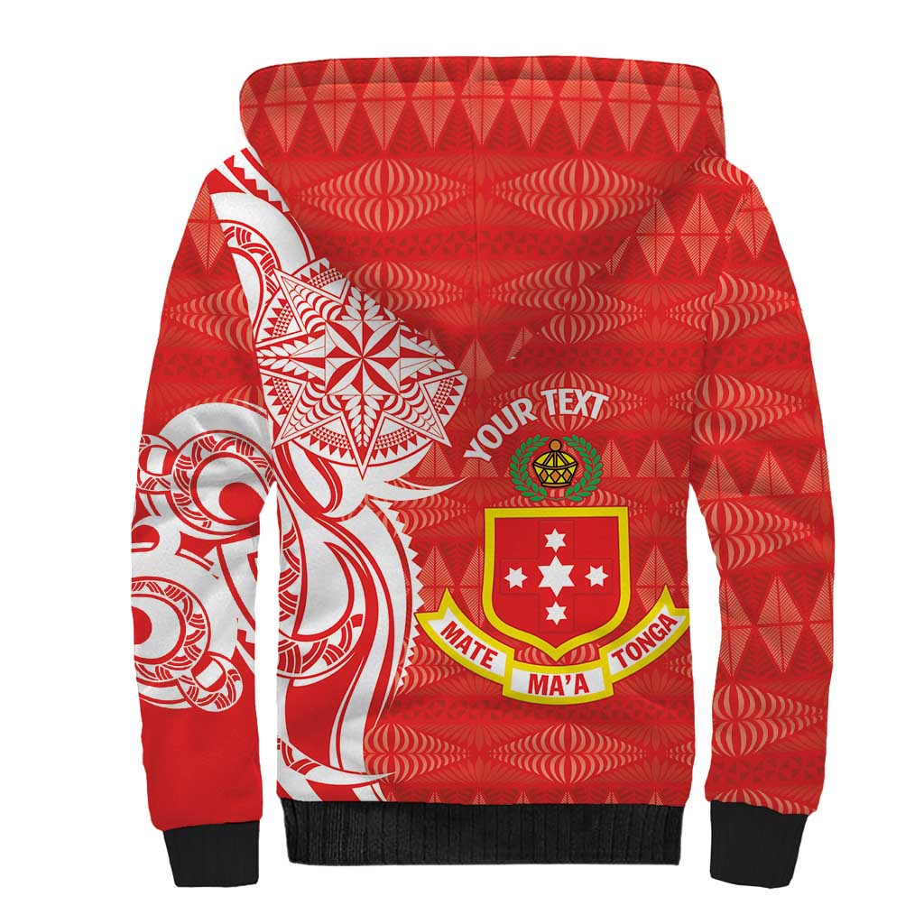 Personalised Kolisi Tonga Sherpa Hoodie Mate Maa Tonga Ngatu Pattern LT14 - Polynesian Pride