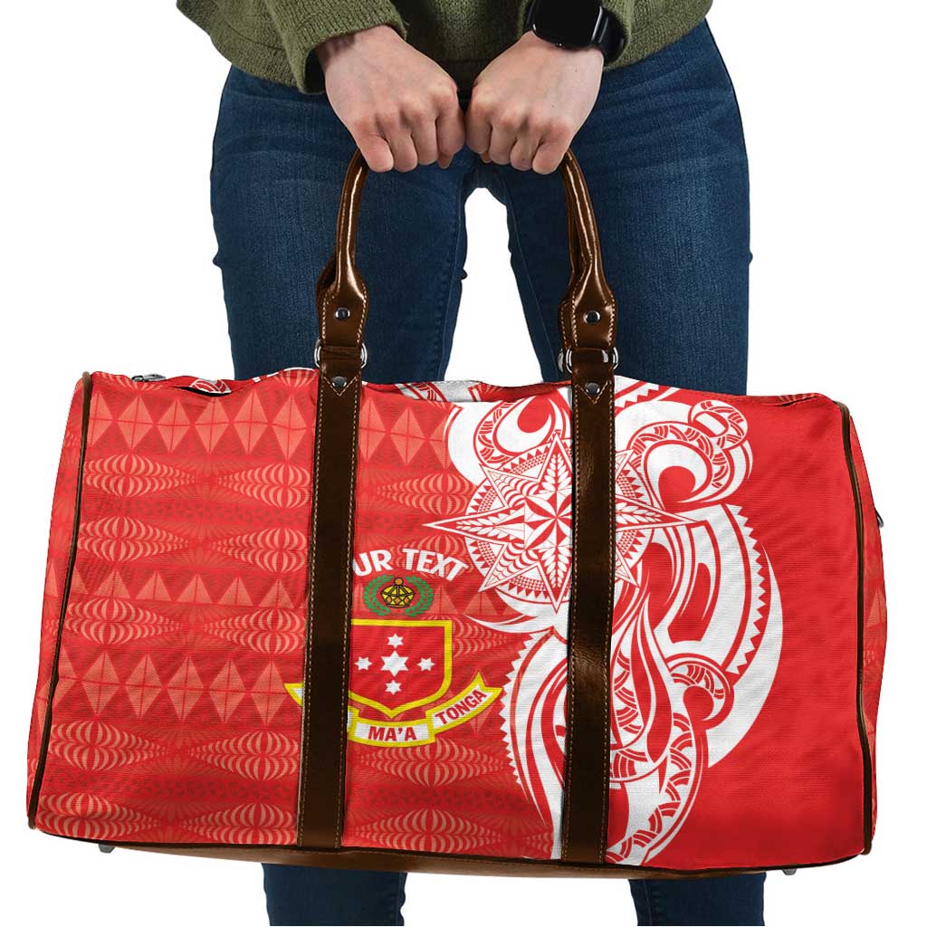 Personalised Kolisi Tonga Travel Bag Mate Maa Tonga Ngatu Pattern LT14 Red - Polynesian Pride