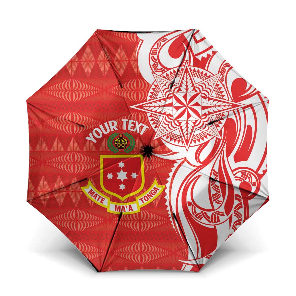 Personalised Kolisi Tonga Umbrella Mate Maa Tonga Ngatu Pattern LT14 One Size Folded 11.42 inch Opened Diameter 37.4 inch Red - Polynesian Pride