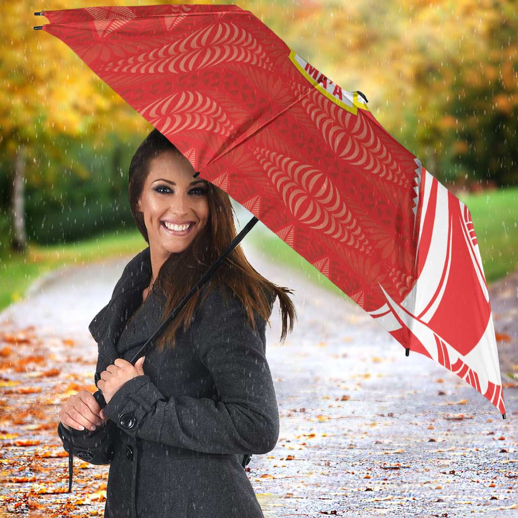 Personalised Kolisi Tonga Umbrella Mate Maa Tonga Ngatu Pattern LT14 - Polynesian Pride
