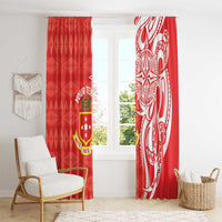 Personalised Kolisi Tonga Window Curtain Mate Maa Tonga Ngatu Pattern LT14 - Polynesian Pride
