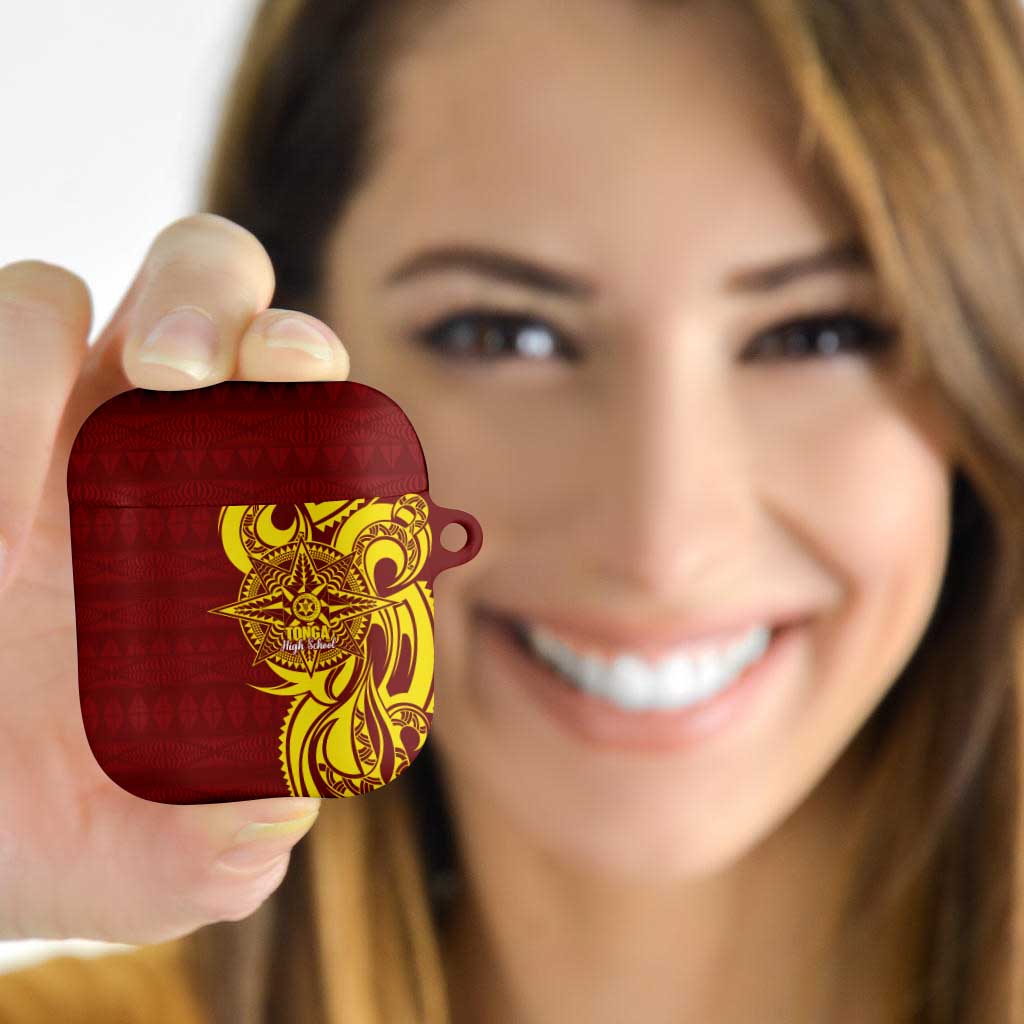 Personalised Tonga High School AirPods Case THS Tongan Ngatu Pattern LT14 - Polynesian Pride