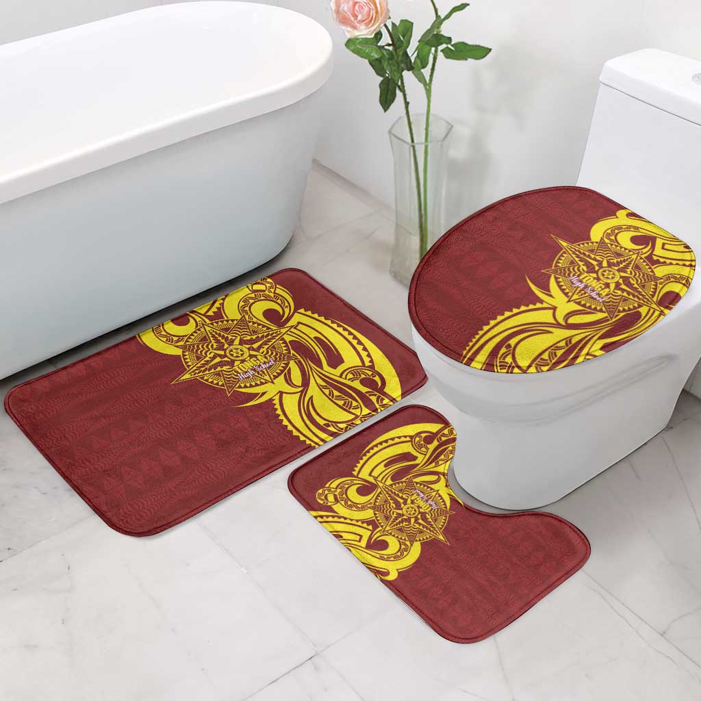 Personalised Tonga High School Bathroom Set THS Tongan Ngatu Pattern LT14 - Polynesian Pride