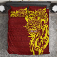 Personalised Tonga High School Bedding Set THS Tongan Ngatu Pattern LT14 Maroon - Polynesian Pride